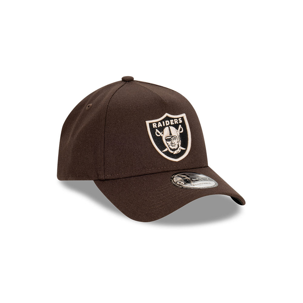 Las Vegas Raiders Hat - Brown Stone 9Forty A-Frame NFL Snapback Cap - New Era